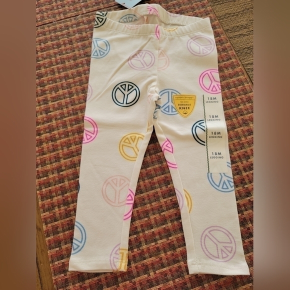 Cat & Jack Leggings 3 Pack 18 Months Peace Sign - Picture 3 of 6